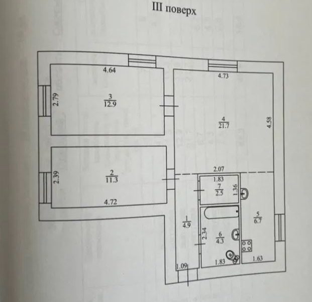 Продам квартиру 68 кв. м., 3/5, ул. Мясоедовская/Серединский сквер.